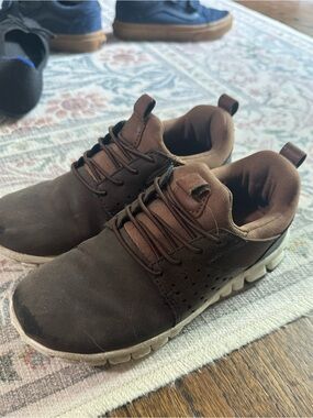 Deer Stags Brown and Tan Kids Athletic Sneakers